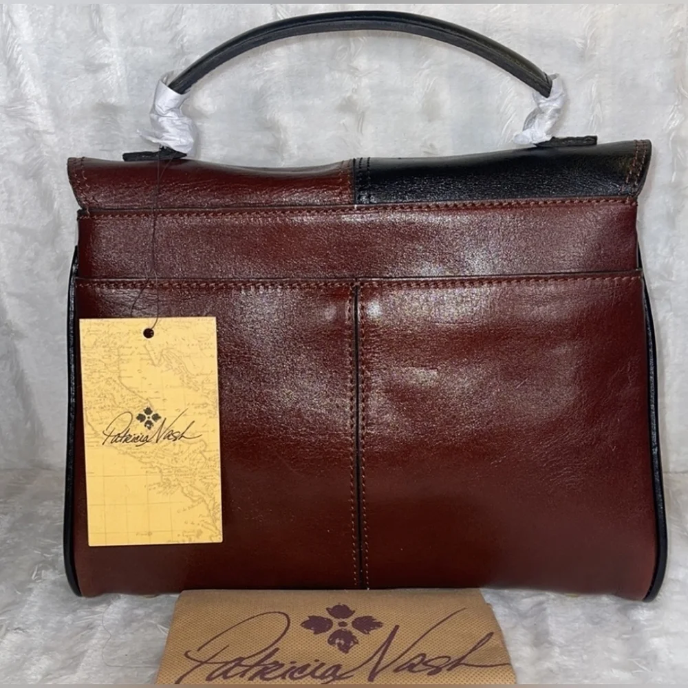 Patricia Nash Yoeky Top Handle Colorblock Leather Crossbody Bag